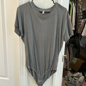 NWOT Gray Free People Bodysuit Tee Size Large